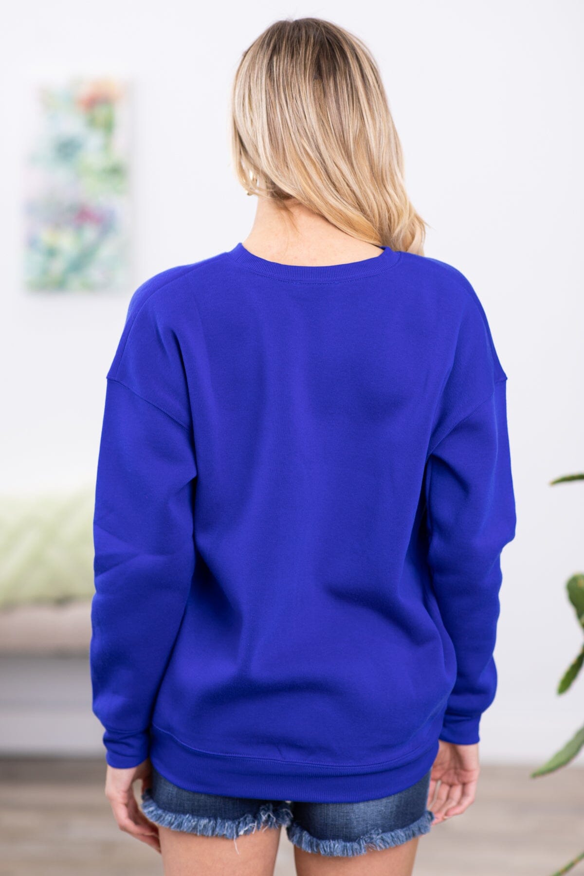 Cobalt Round Neck Sweatshirt - Filly Flair