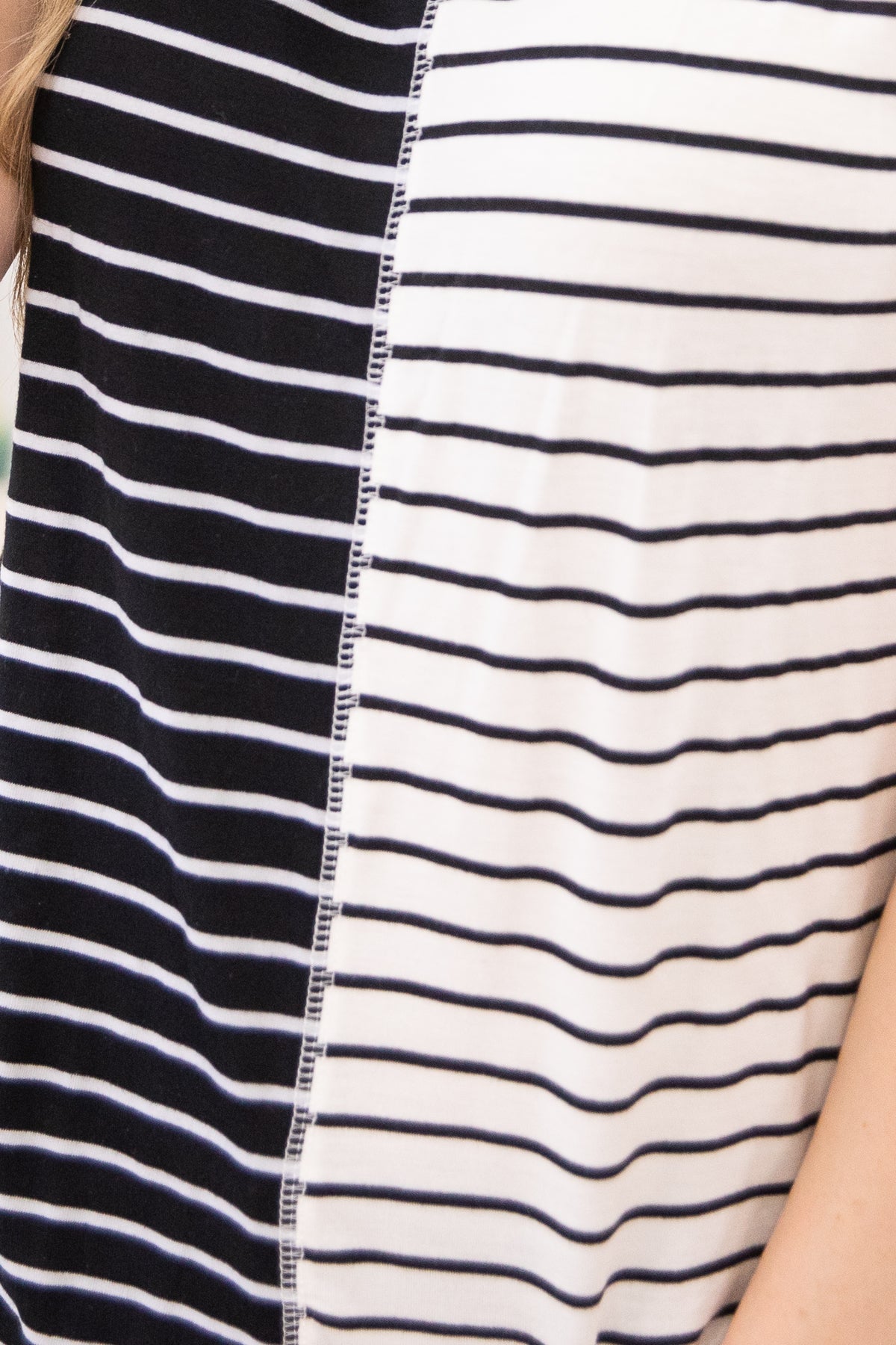 Black and White Stripe Colorblock Tank - Filly Flair
