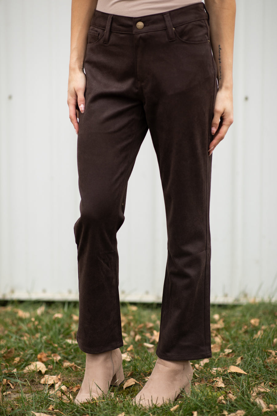 YMI Brown Straight Leg Pants - Filly Flair