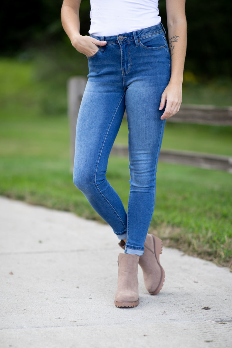 YMI Light Wash High Rise Skinny Jeans - Filly Flair