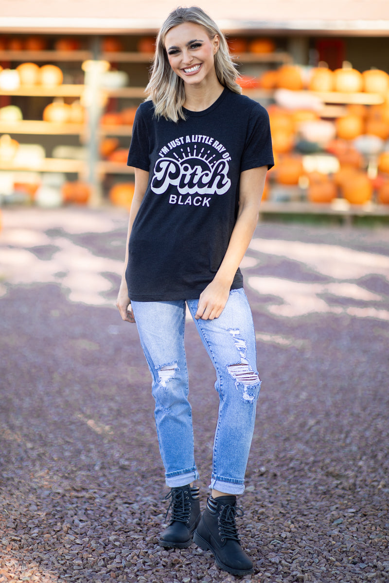 Black Ray of Pitch Black Graphic Tee - Filly Flair