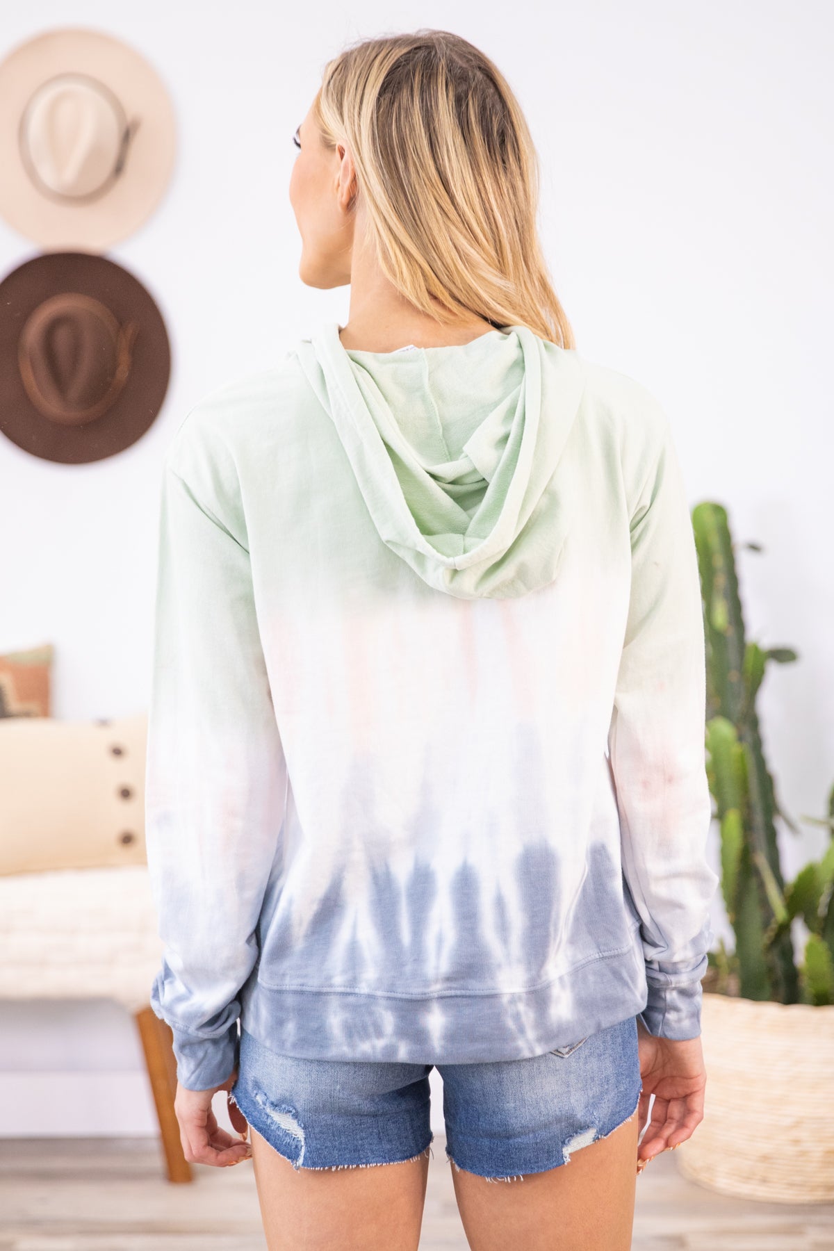 Sage Multicolor Ombre Hoodie - Filly Flair