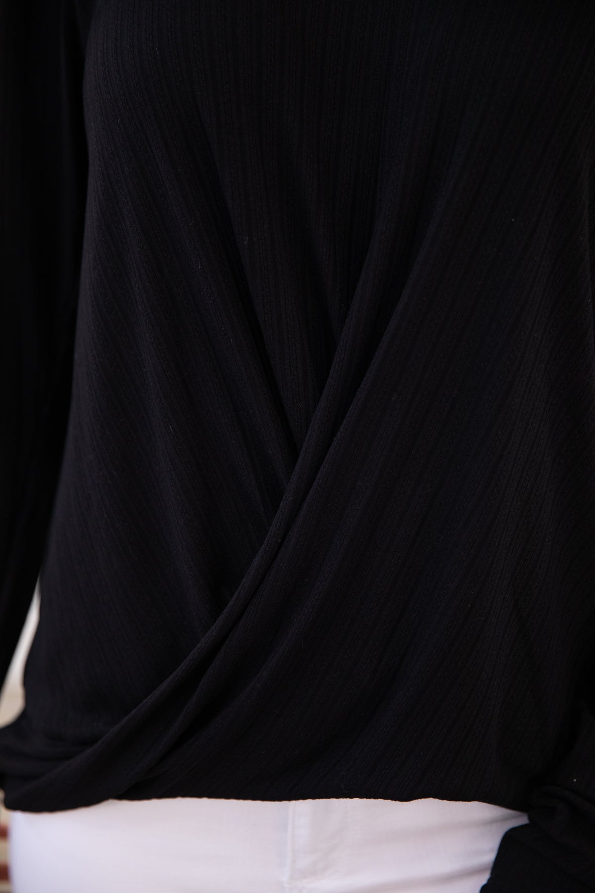 Black Twist Front Top with Cutouts - Filly Flair
