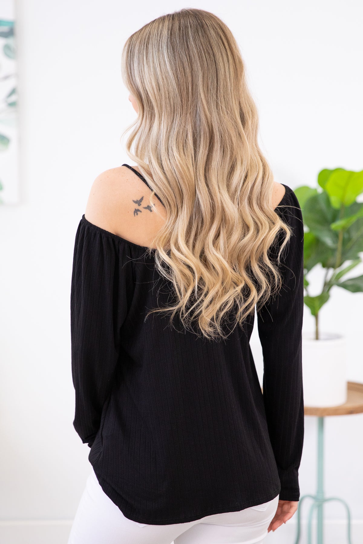 Black Twist Front Top with Cutouts - Filly Flair