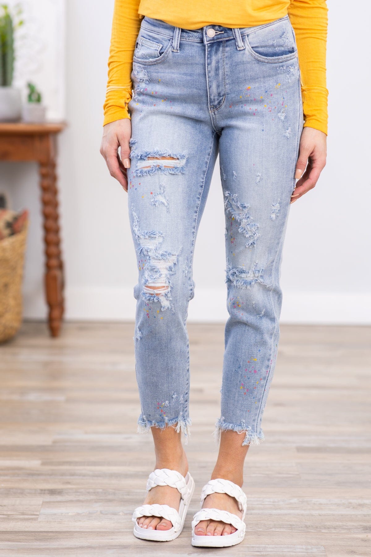 Judy Blue Paint Splatter Jeans Judy Blue Paint Splatter Boyfriend