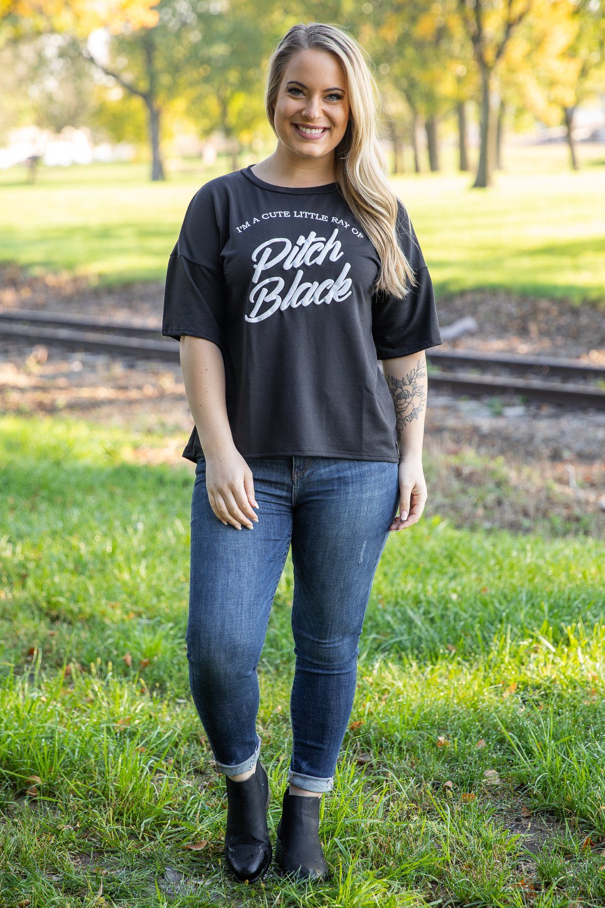 Black I'm A Cute Little Ray Graphic Tee - Filly Flair