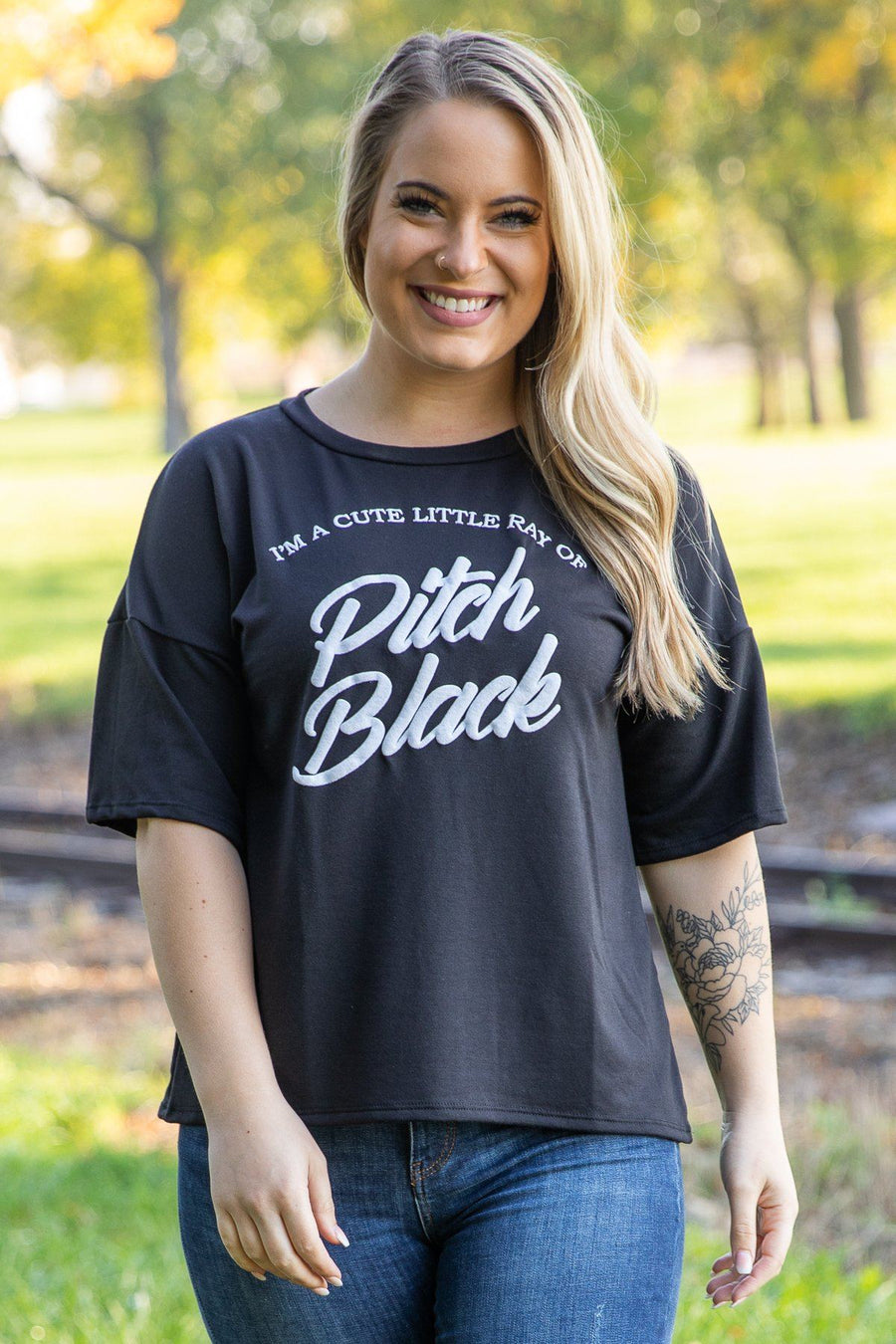 Black I'm A Cute Little Ray Graphic Tee - Filly Flair