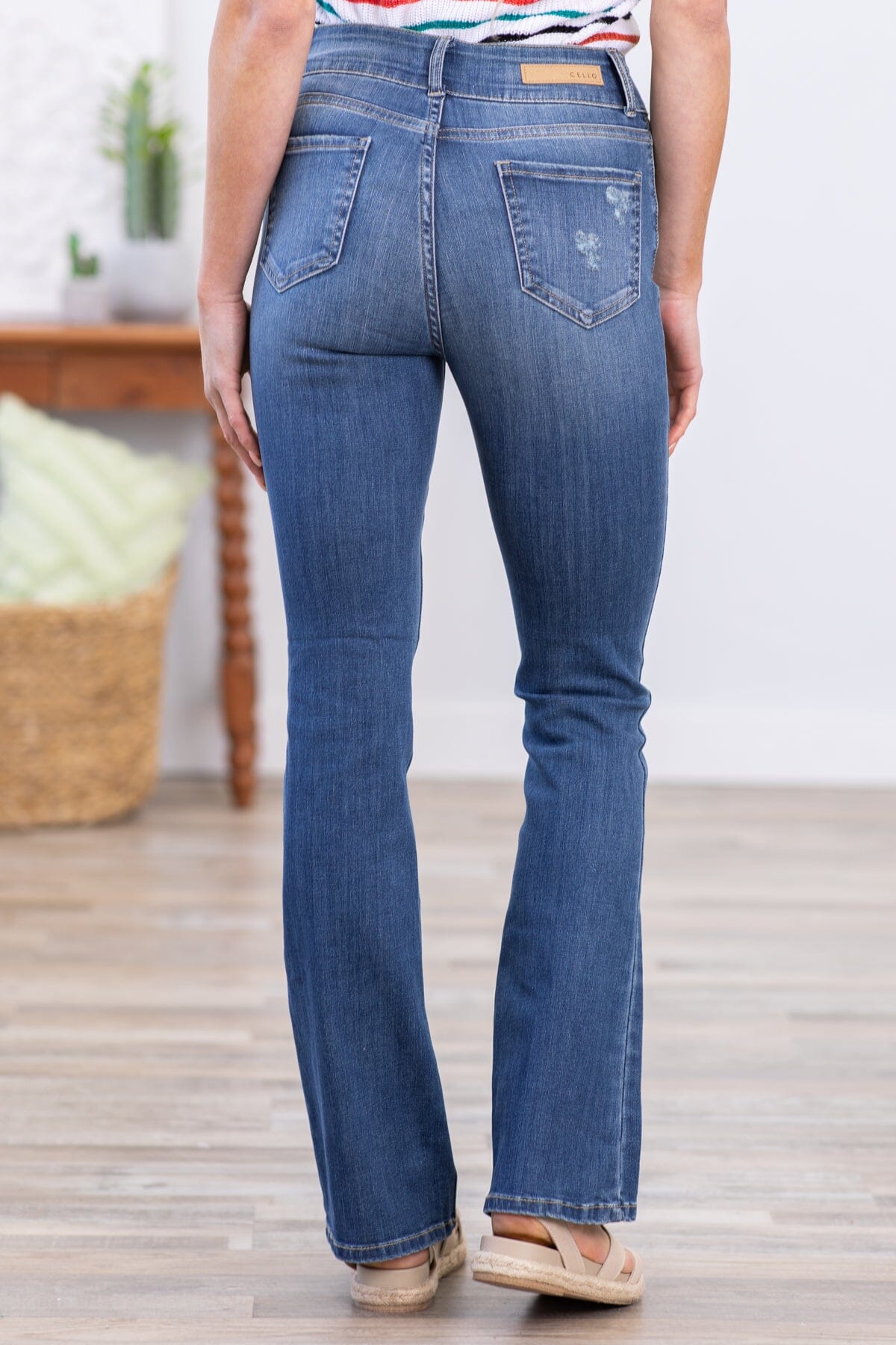 Cello Two Button High Rise Bootcut Jeans - Filly Flair