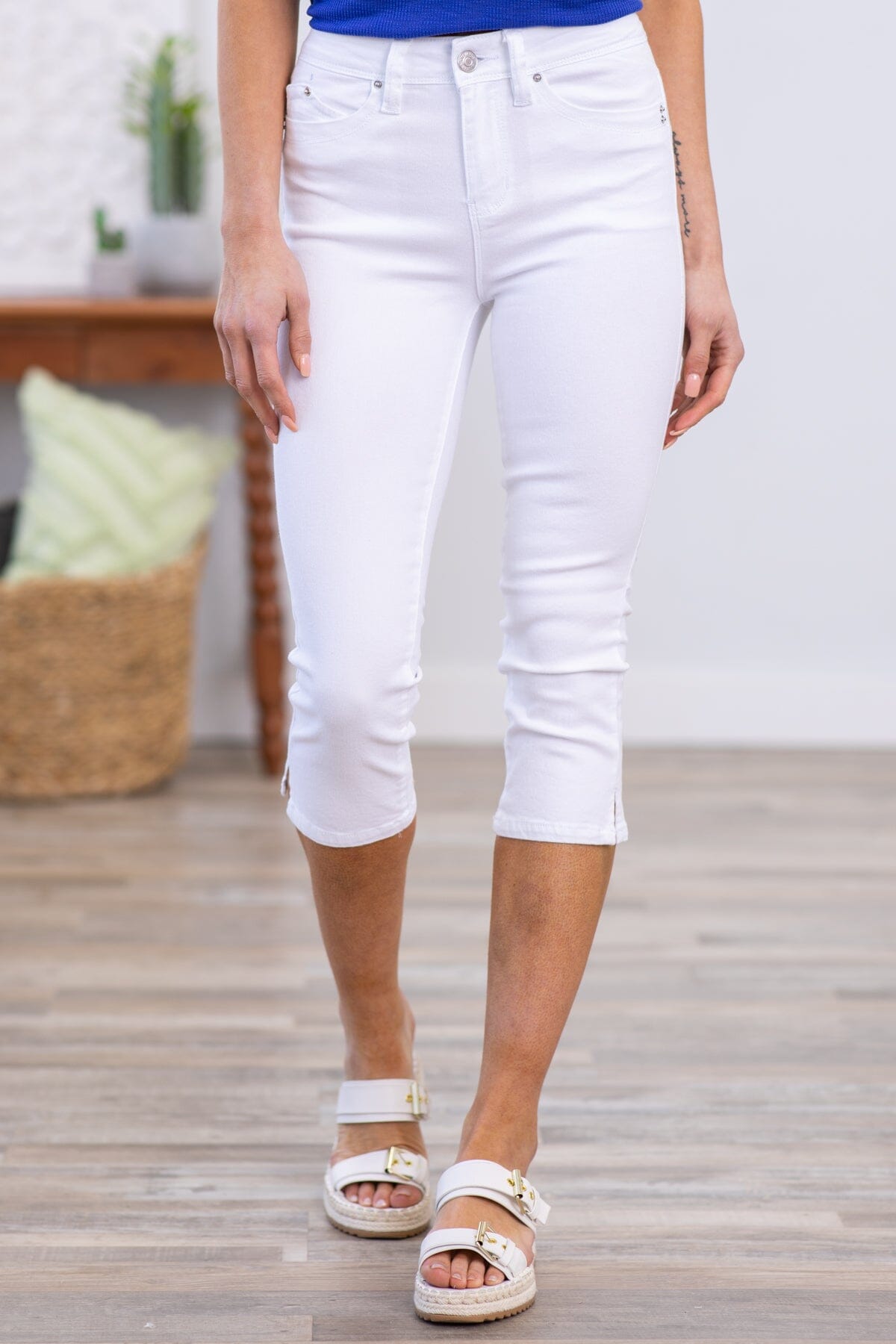 YMI White High Rise Capris · Filly Flair