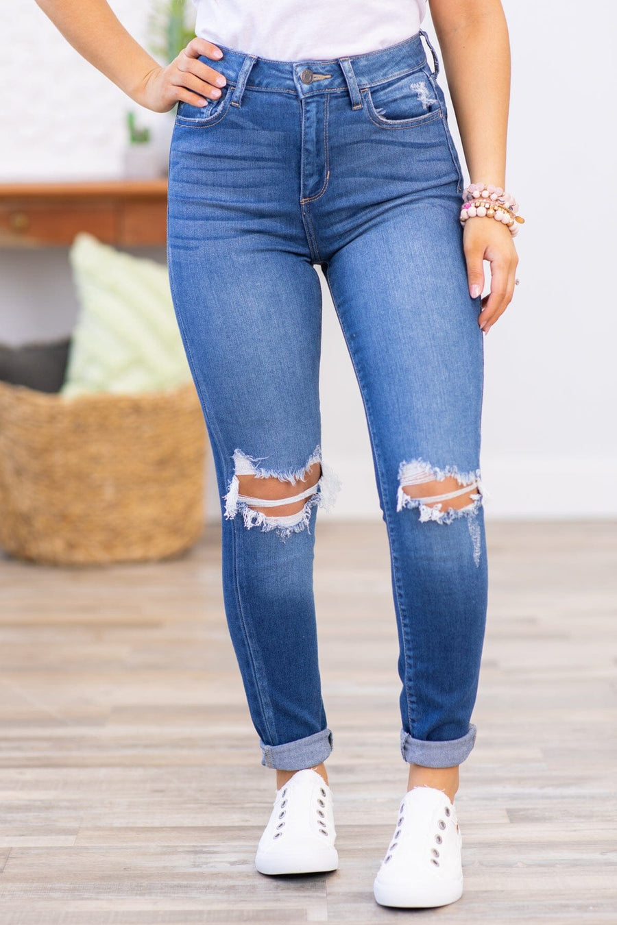 Cello High Rise Cuffed Hem Skinny Jeans - Filly Flair