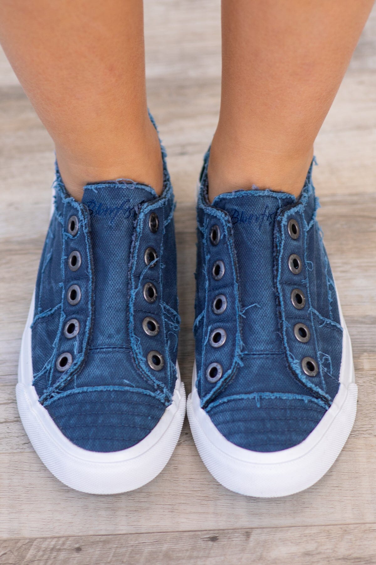 Navy Slip On Sneakers - Filly Flair