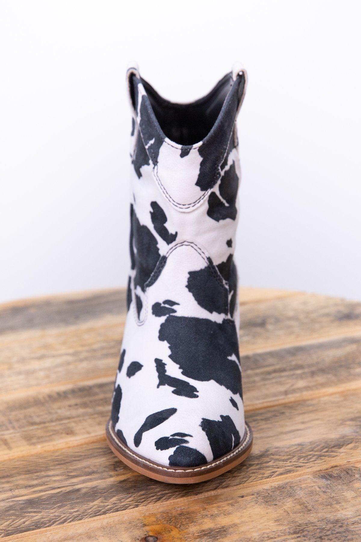 Black and White Cow Print Western Bootie - Filly Flair
