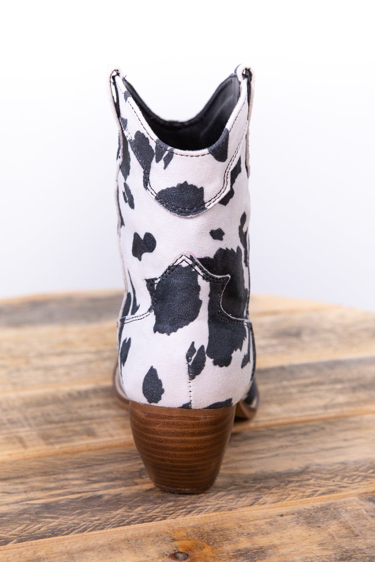 Black and White Cow Print Western Bootie - Filly Flair