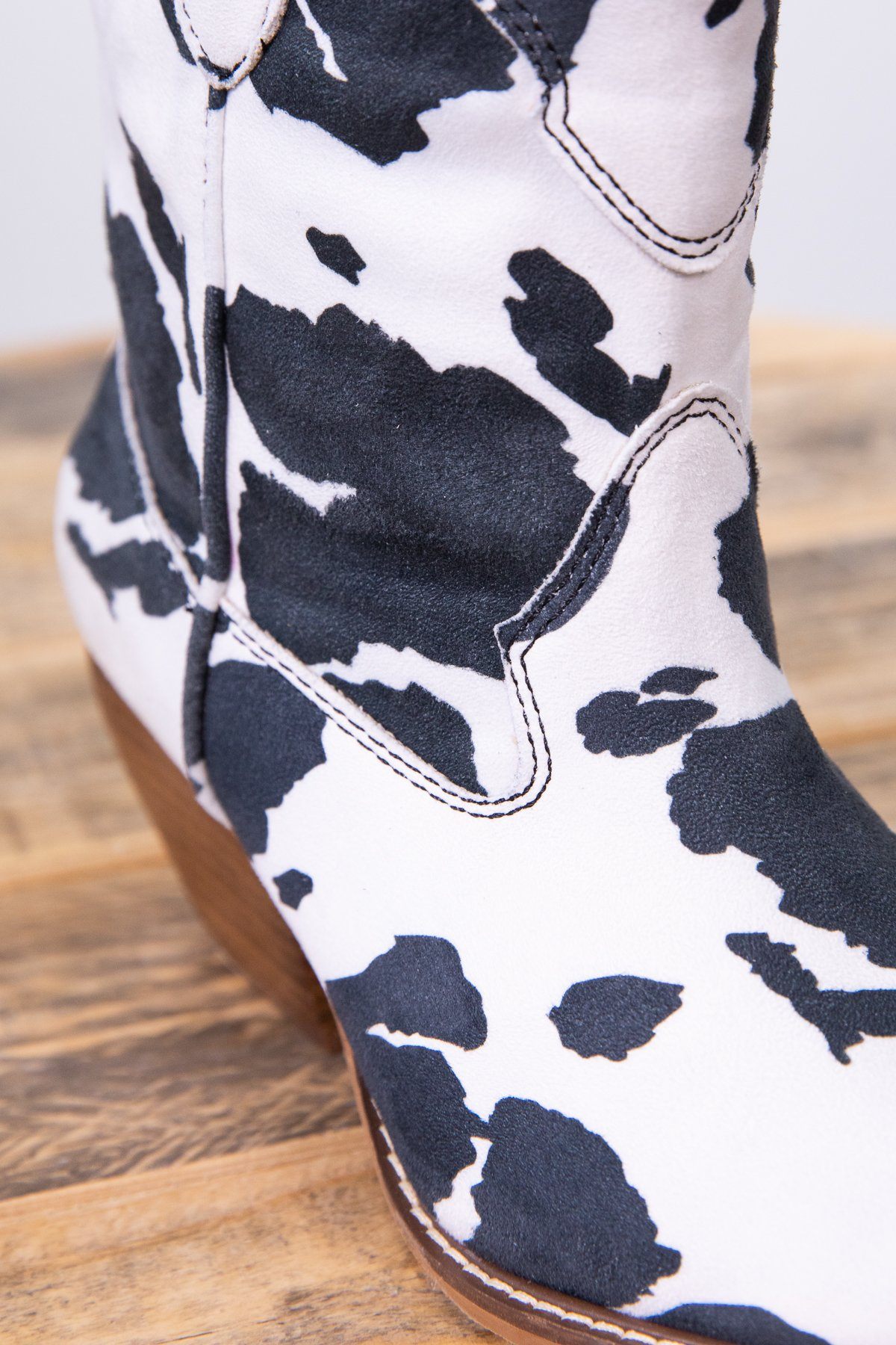 Black and White Cow Print Western Bootie - Filly Flair