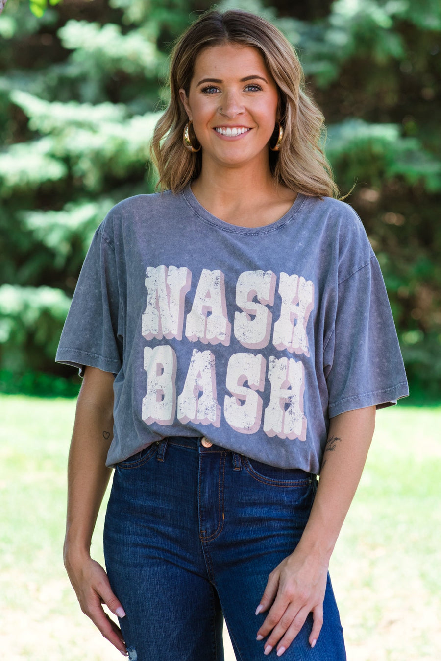 Grey Washed Nash Bash Graphic Tee - Filly Flair