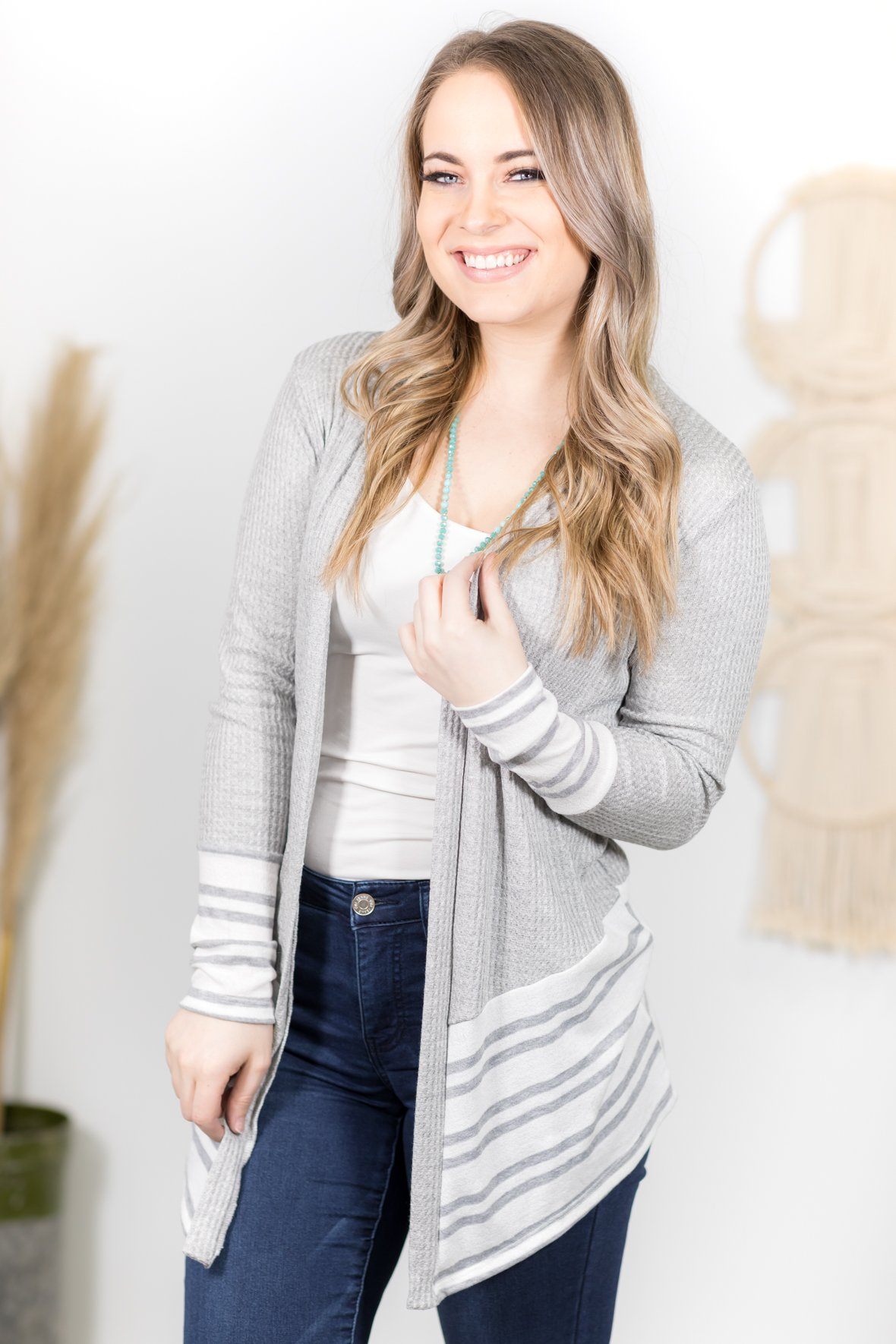 FALL 2021 Smile Often Cardigan in Grey - Filly Flair