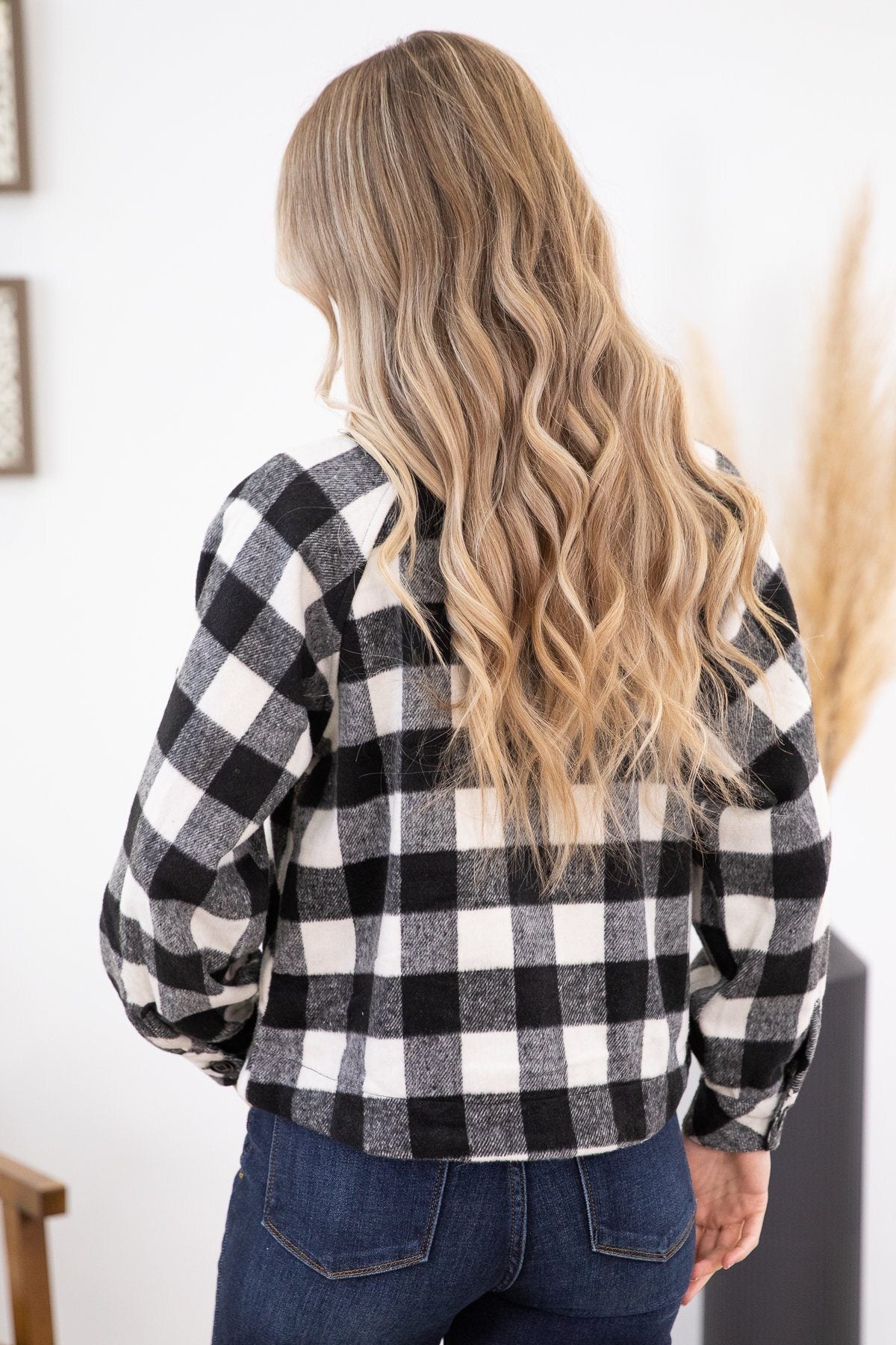 Black and White Buffalo Plaid Shacket - Filly Flair