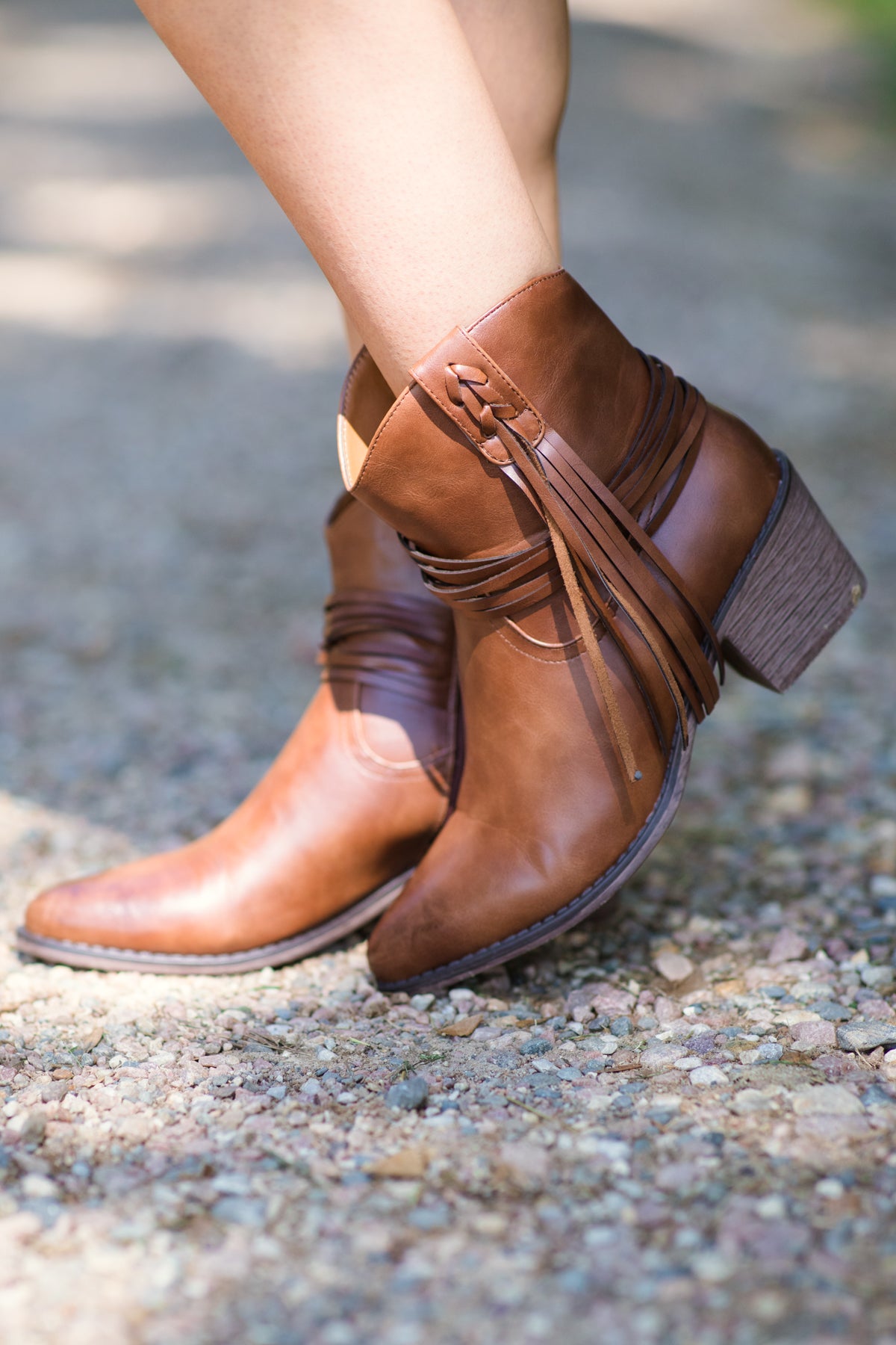 Chestnut Tassel Detail Point Toe Bootie - Filly Flair