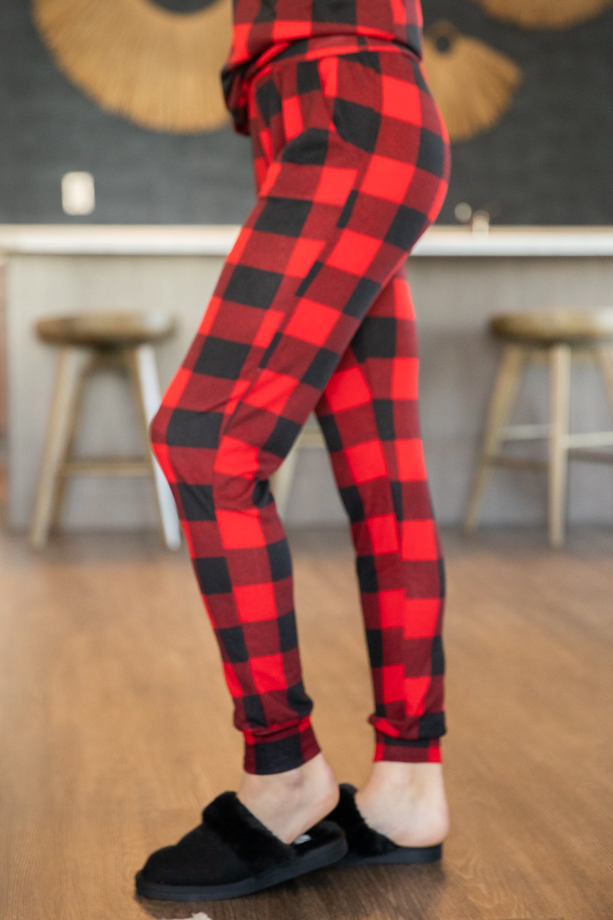 Red and Black Buffalo Plaid Lounge Set - Filly Flair