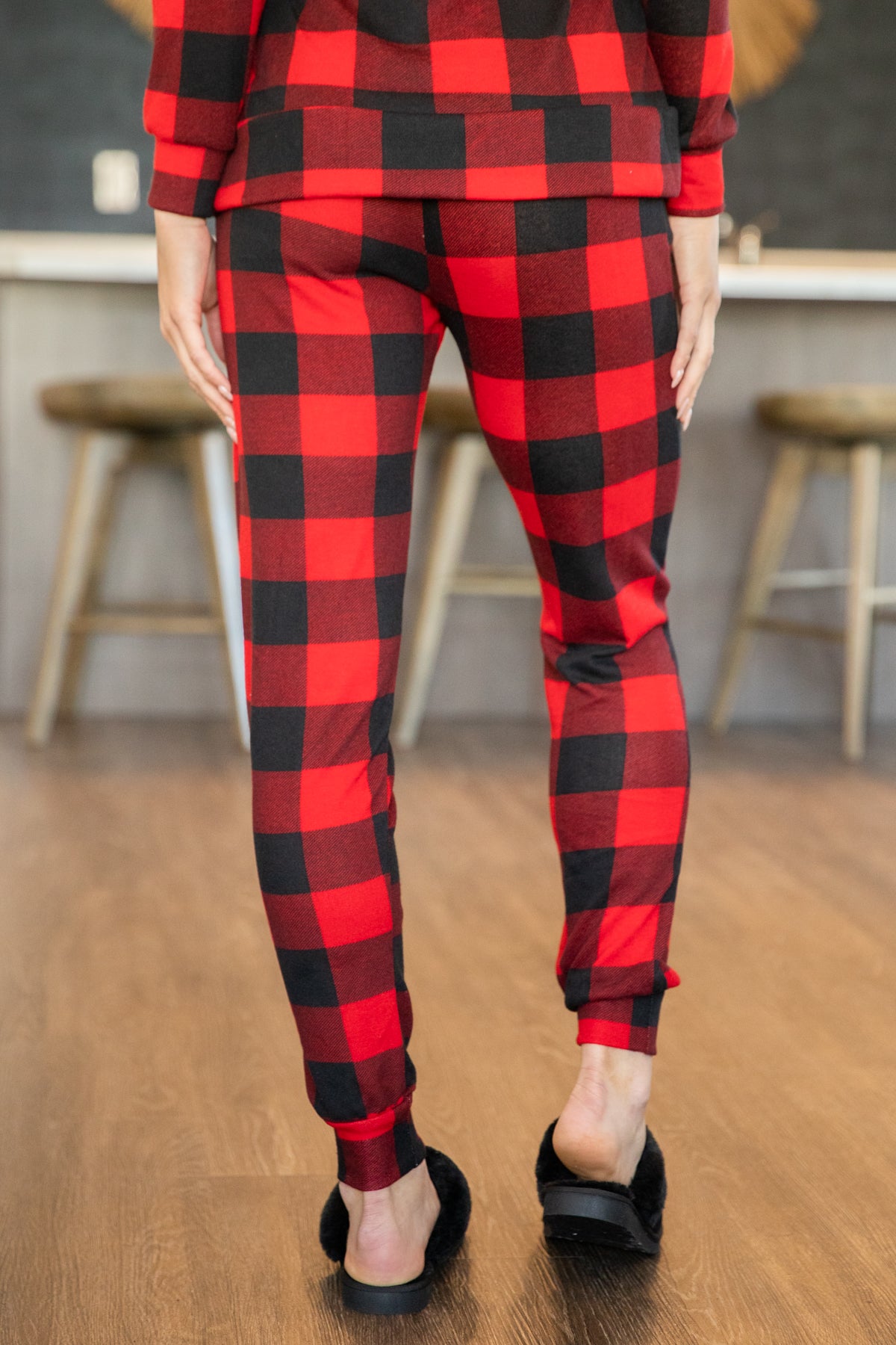 Red and Black Buffalo Plaid Lounge Set - Filly Flair