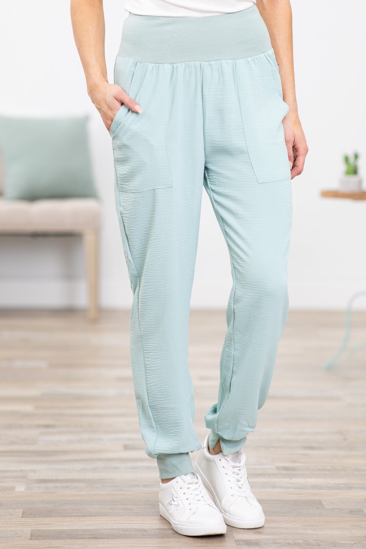 Mint Airflow Wide Waistband Joggers - Filly Flair