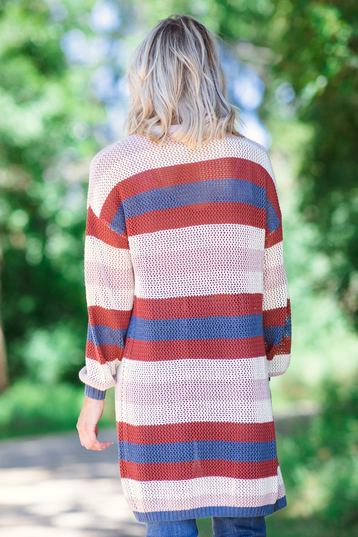 Rust Multicolor Fisher Net Cardigan - Filly Flair