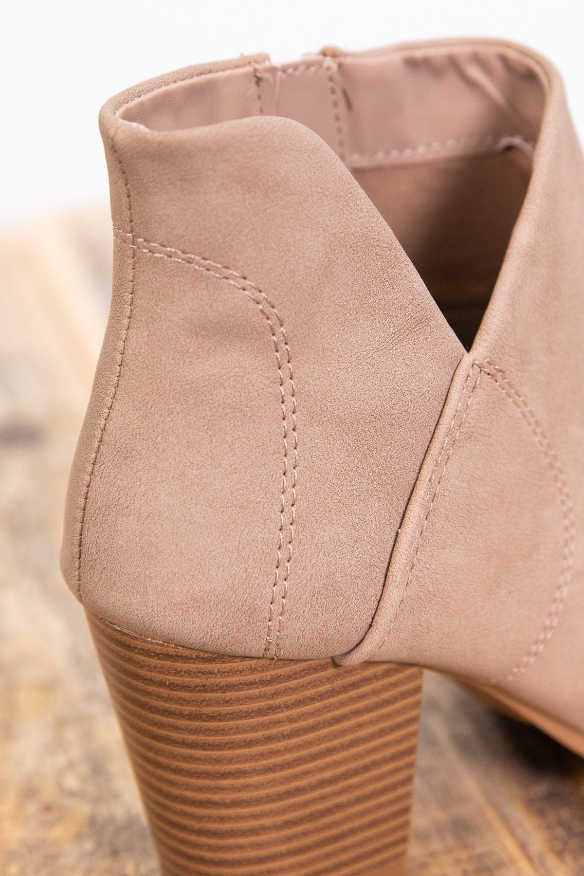 Tan Zip Up Crossover Side Bootie - Filly Flair