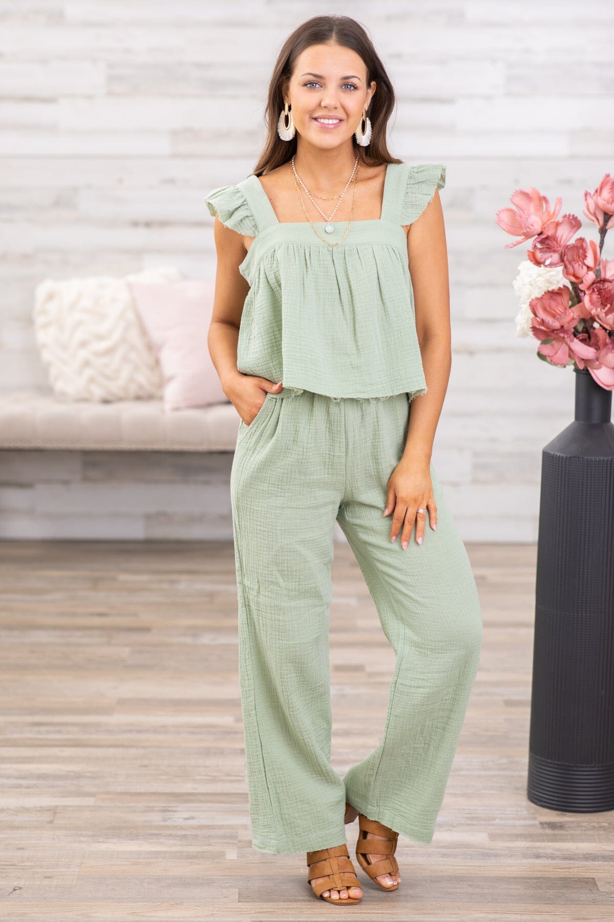 Sage Tank and Wide Leg Pant Set - Filly Flair