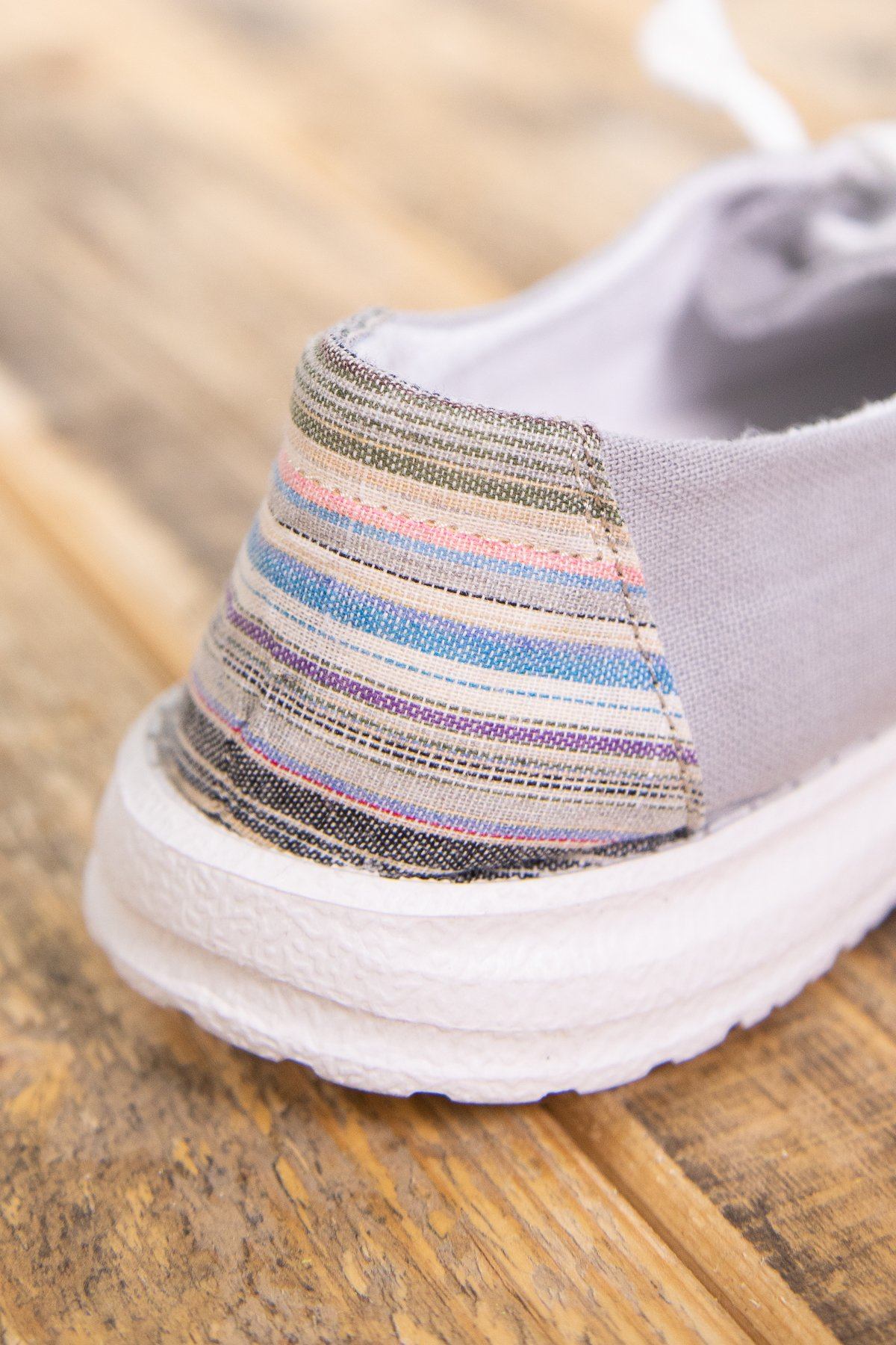 Grey Slip On Shoe with Multicolor Heel - Filly Flair