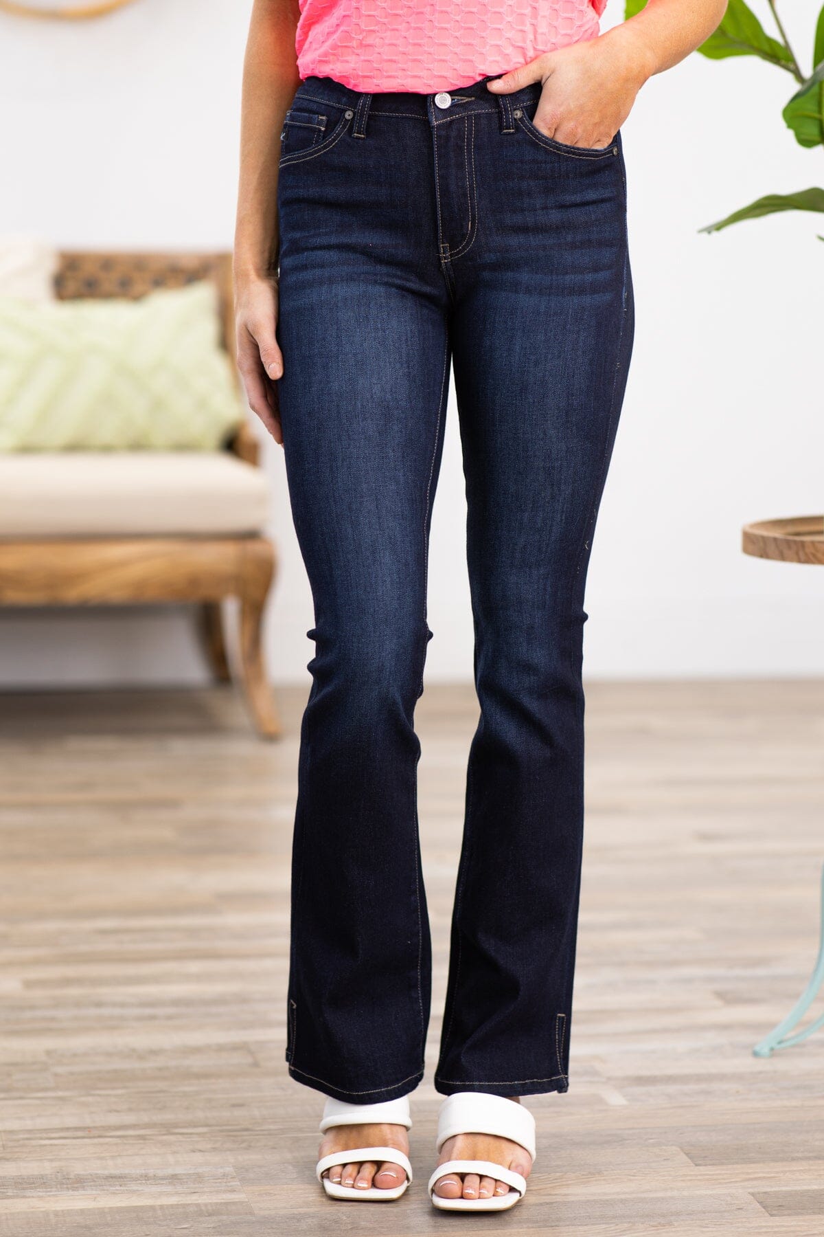 KanCan Dark Wash Side Bootcut Jeans - Filly Flair