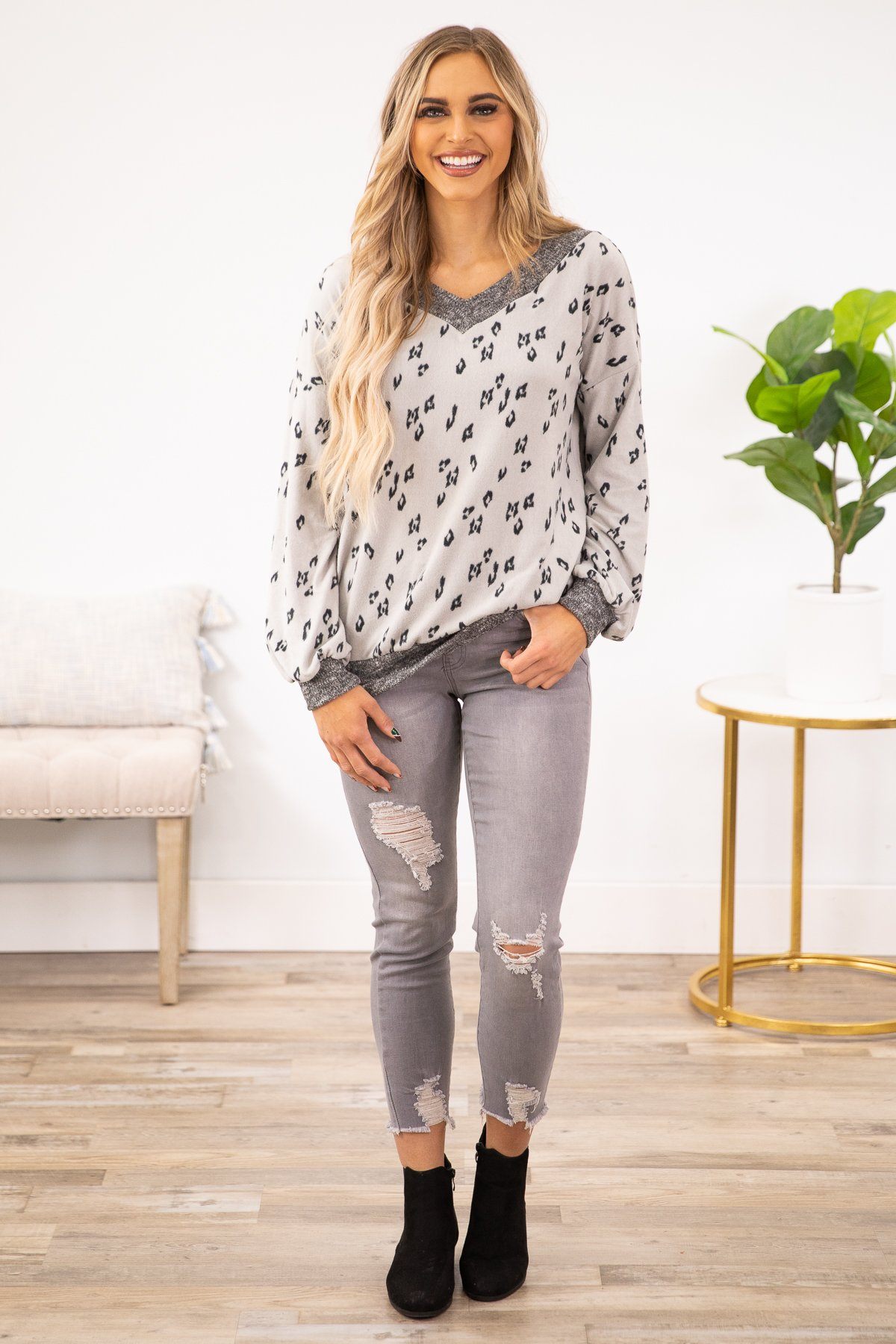 OLD PRODUCT YMI Grey High Rise Distressed Jogger - Filly Flair