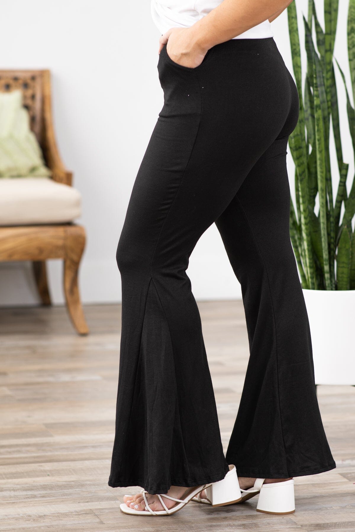 Black Flare Pull On Pants - Filly Flair