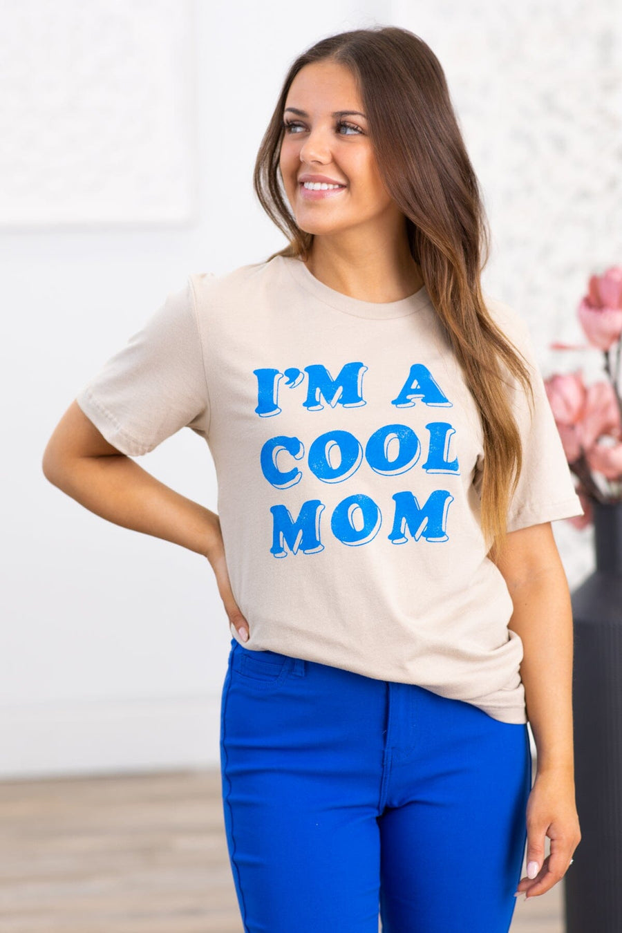 Tan I'm A Cool Mom Graphic Tee - Filly Flair