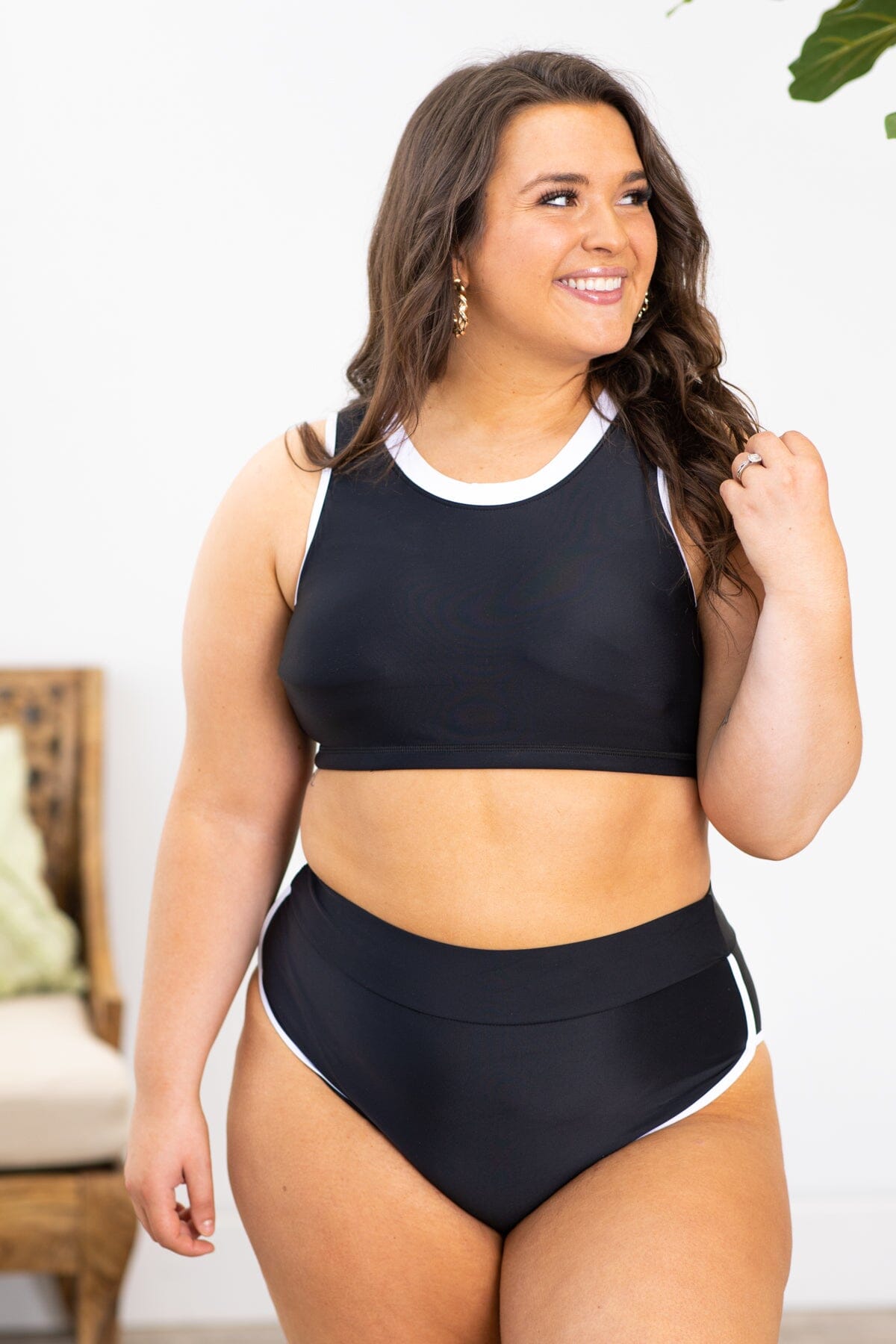 Black Short Bottom Tankini Two Piece Swimsuit - Filly Flair