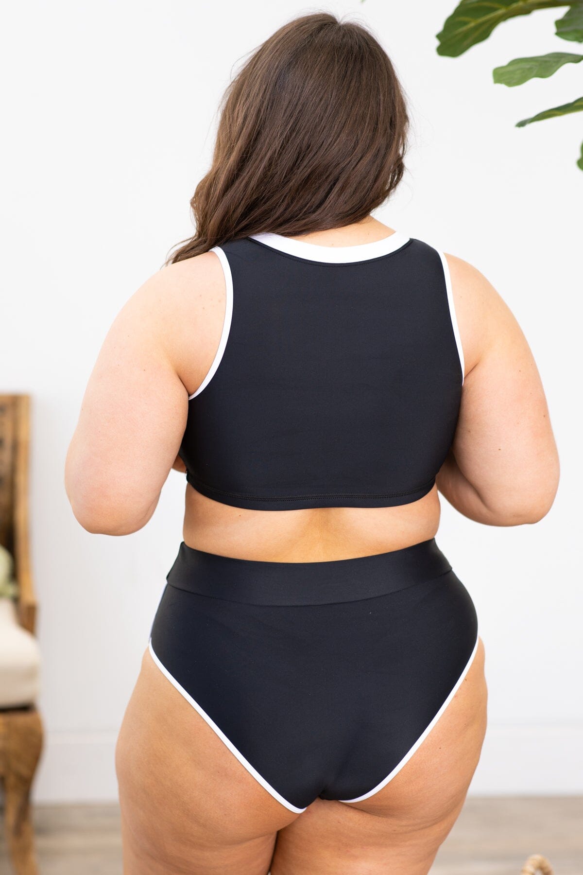 Black Short Bottom Tankini Two Piece Swimsuit - Filly Flair