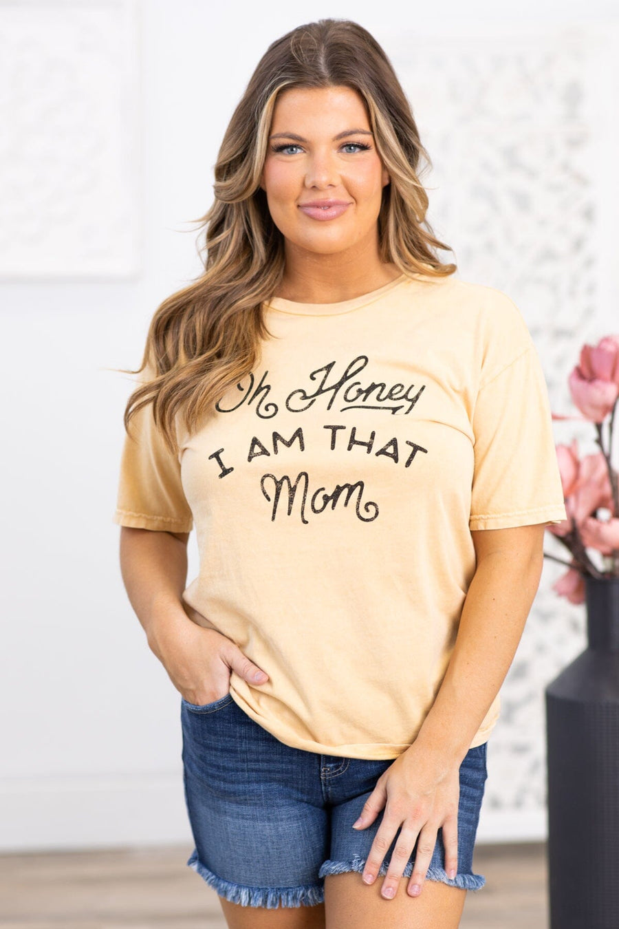 Tan Honey I Am That Mom Graphic Tee - Filly Flair