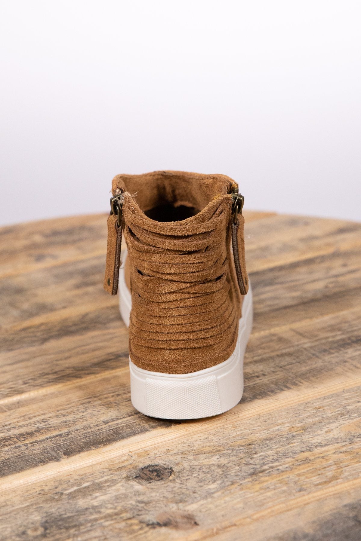 Camel Faux Suede Side Zip Shoe - Filly Flair