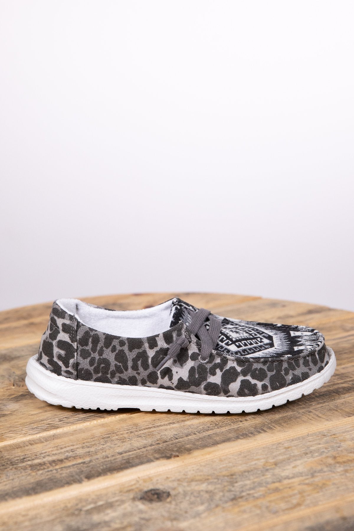 Grey Animal and Aztec Print Slip On Shoe - Filly Flair