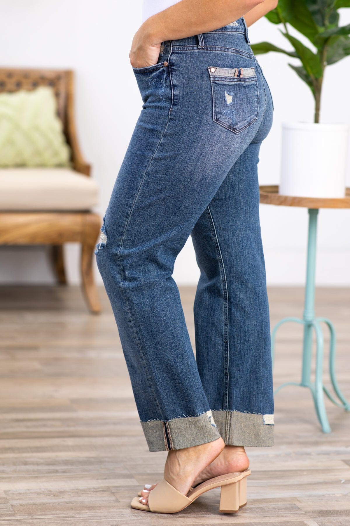 Judy Blue Single Cuff Dad Fit Jeans - Filly Flair