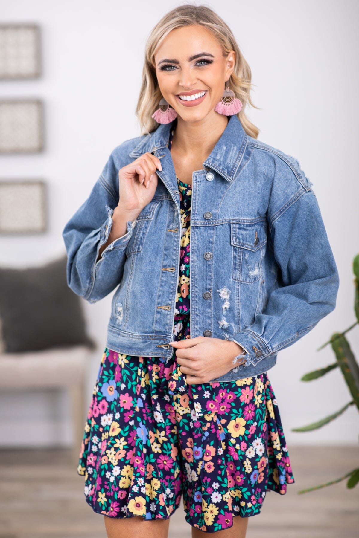 Pink Multicolor Floral Long Sleeve Romper · Filly Flair