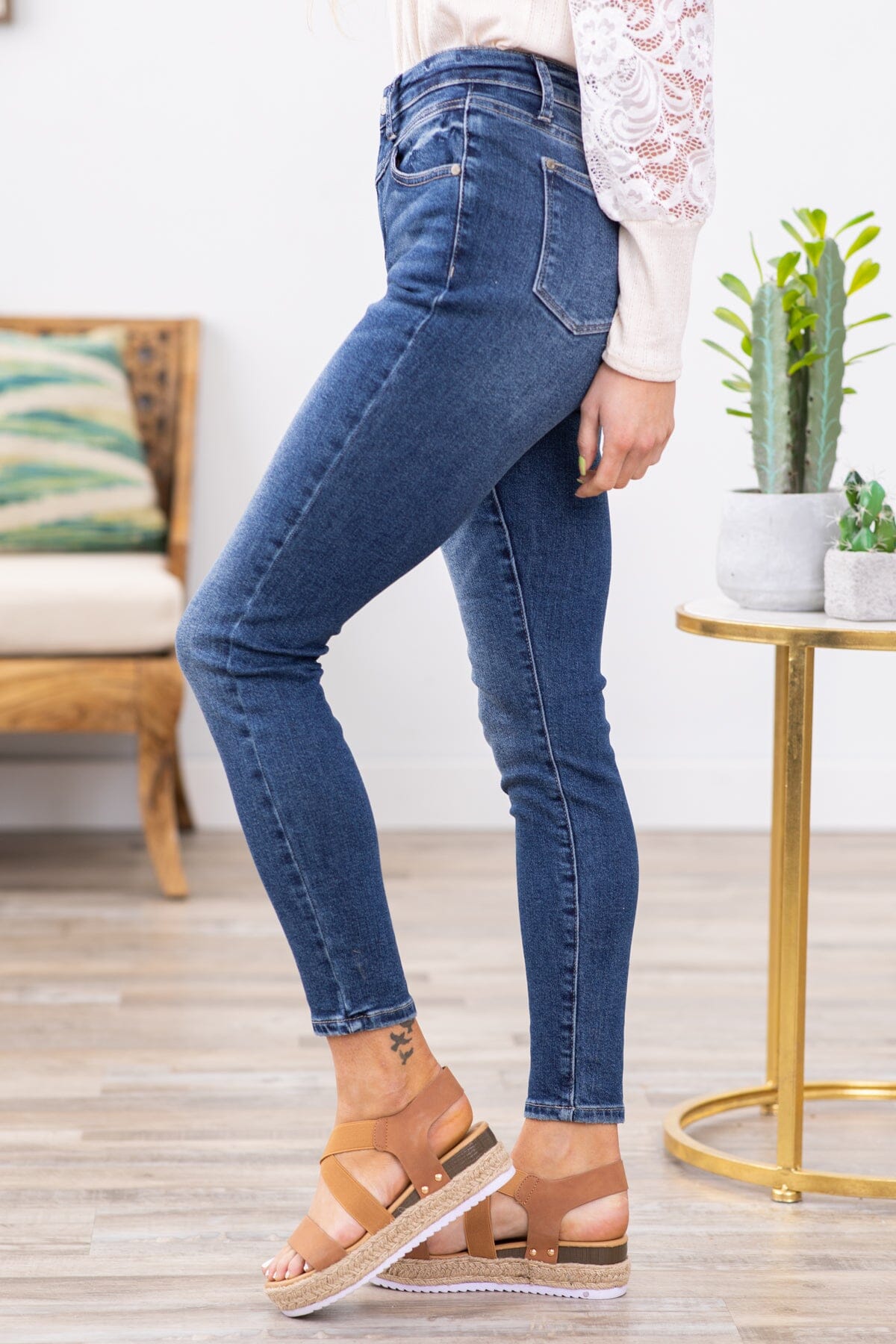 Judy Blue Non Distressed Front Yoke Jeans - Filly Flair