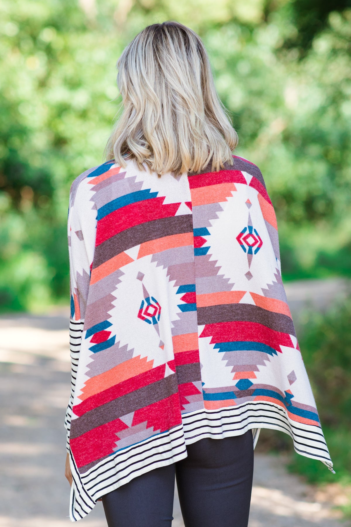 Cranberry Multicolor Aztec and Stripe Top - Filly Flair