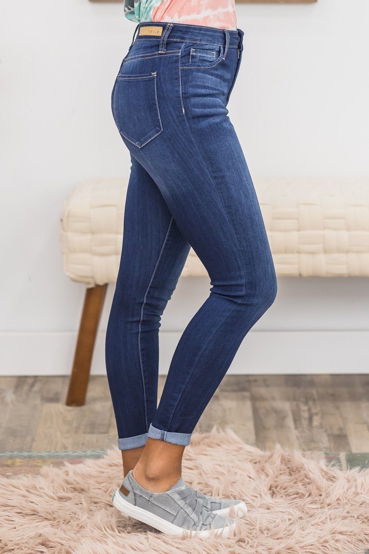 Cello Medium Wash Crop Skinny Jeans - Filly Flair
