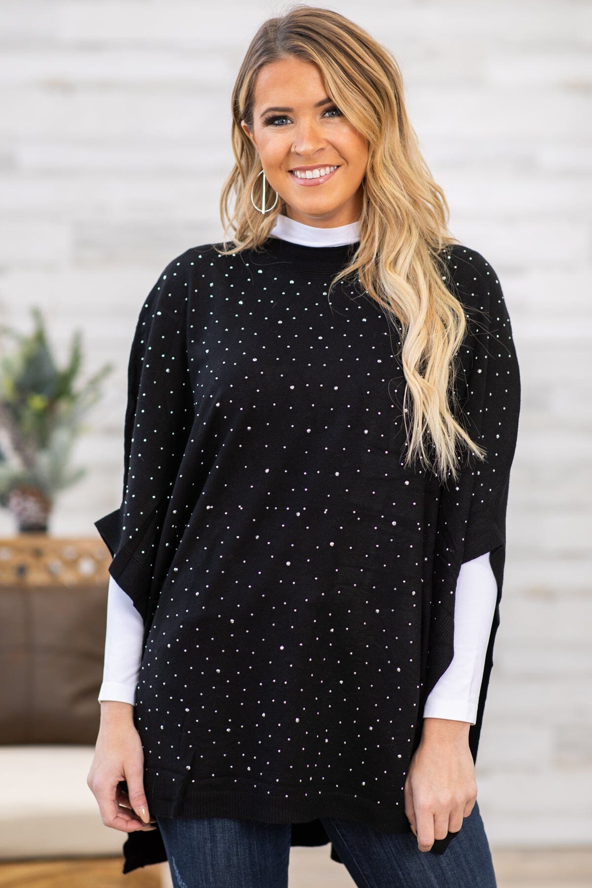 Black and Gold Scattered Studs Sweater - Filly Flair