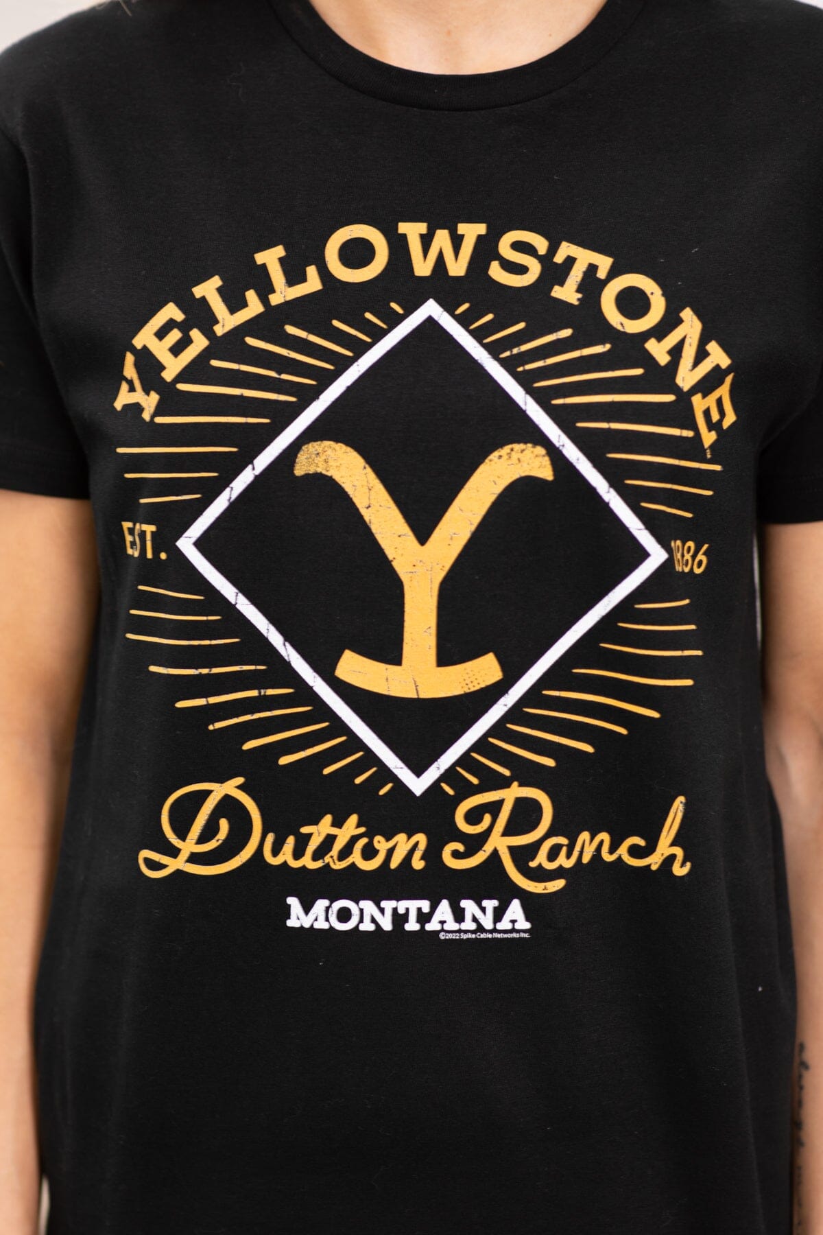 Black and Yellow Dutton Ranch Graphic Tee - Filly Flair