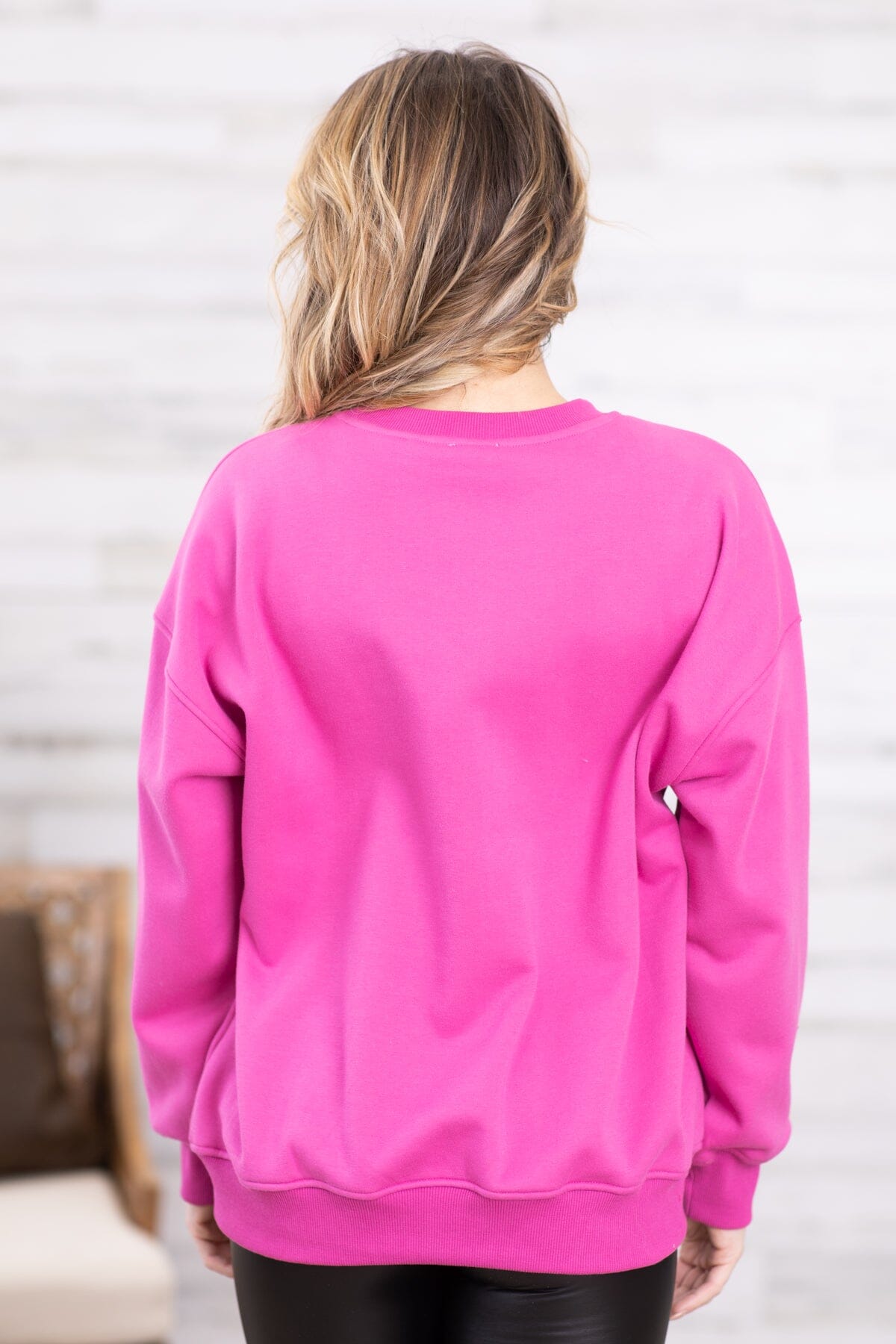 Hot Pink Good Vibes Only Graphic Sweatshirt · Filly Flair