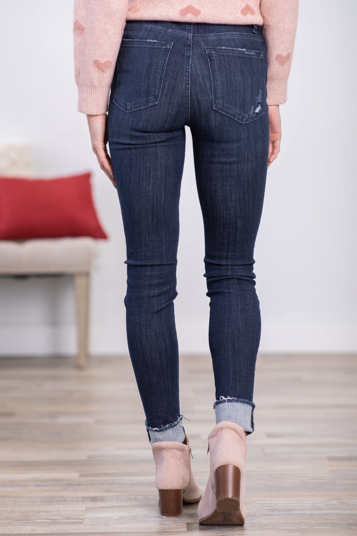 Judy Blue Dark Wash Cuffed Skinny Jeans - Filly Flair