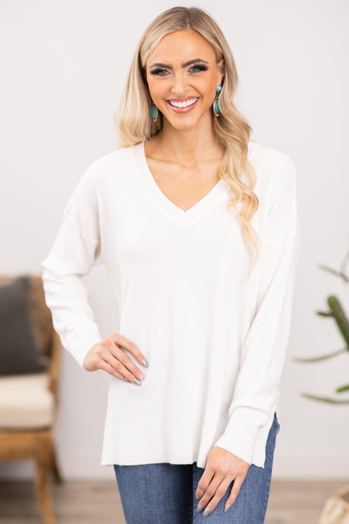 Off White Ruffled Soft Sweater