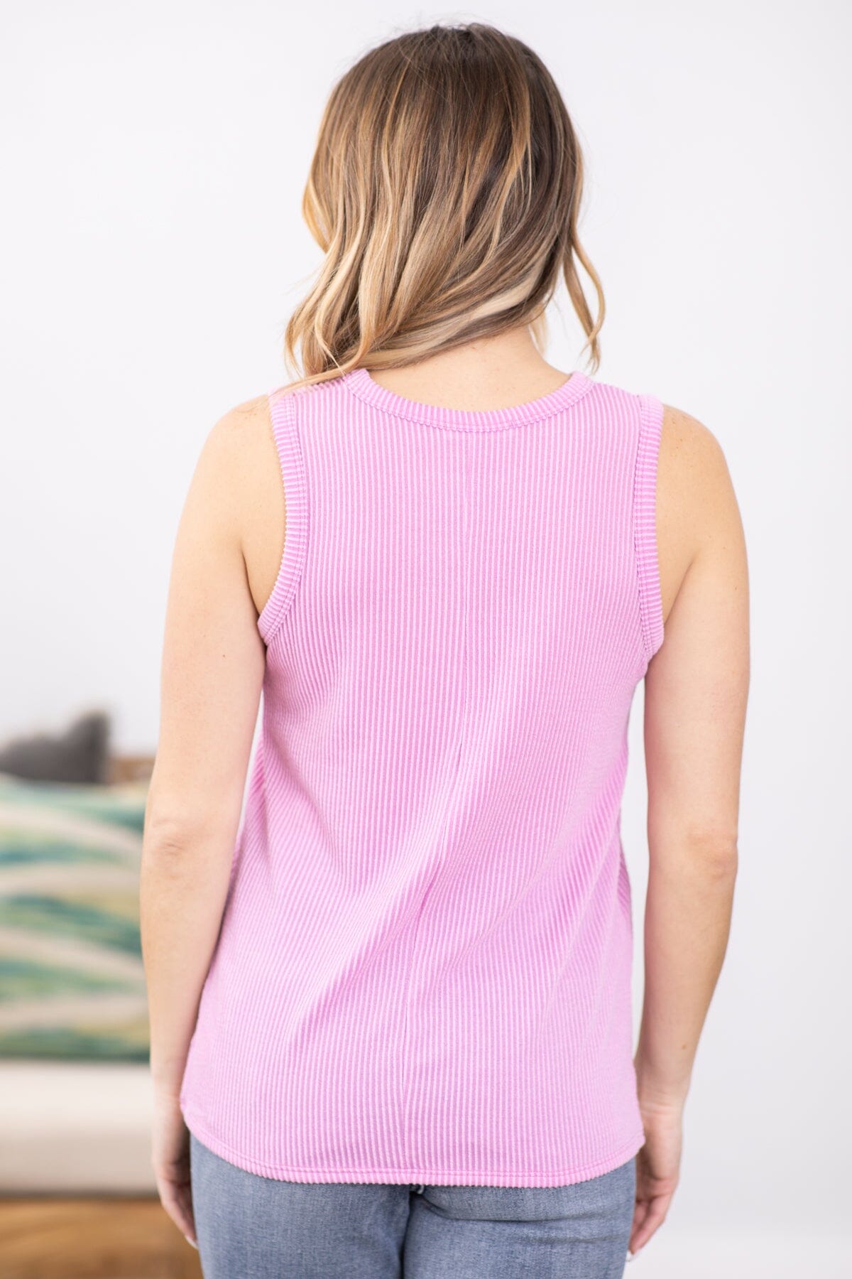 Orchid Round Neck Ribbed Tank - Filly Flair