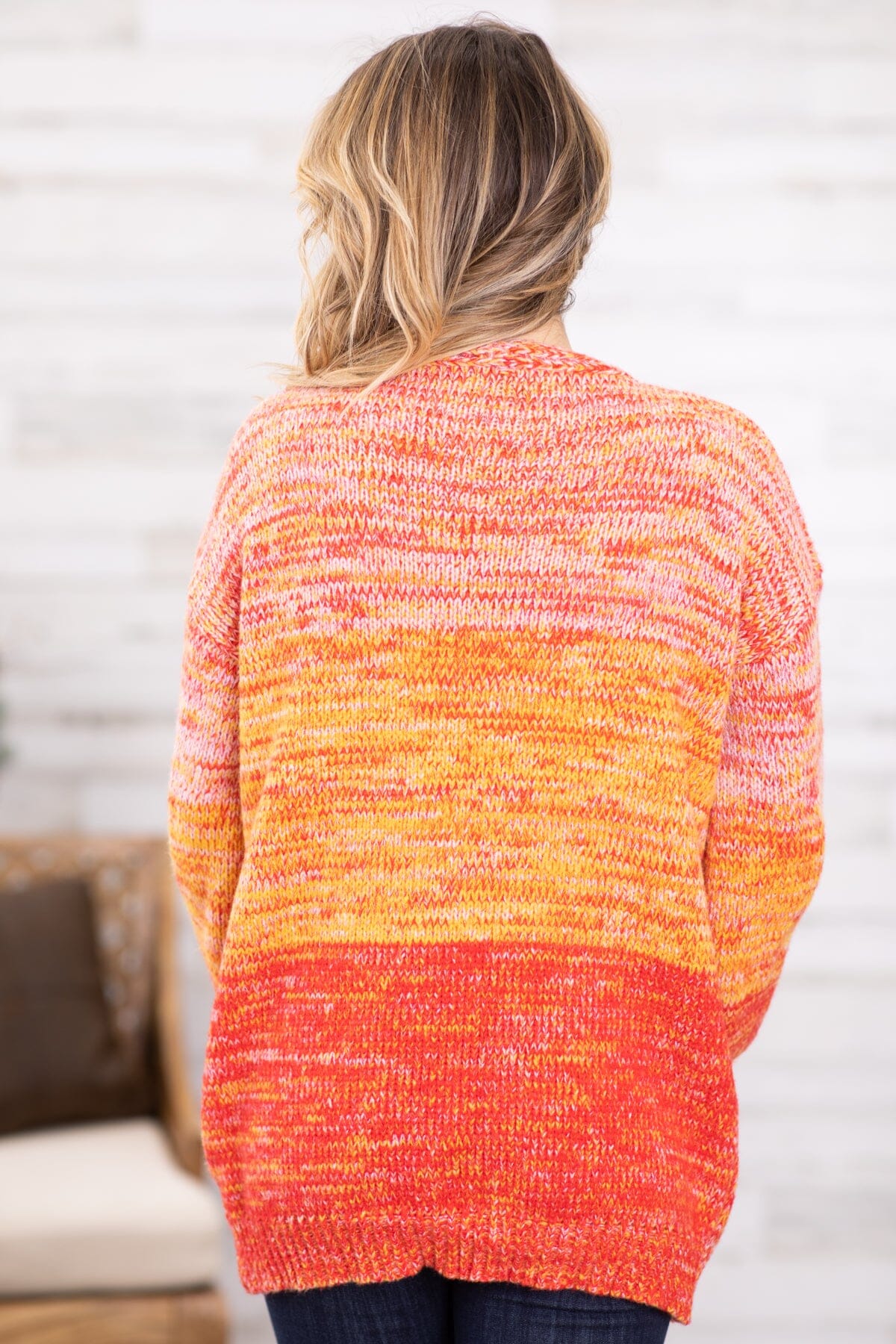 Red Ombre Melange Cardigan - Filly Flair